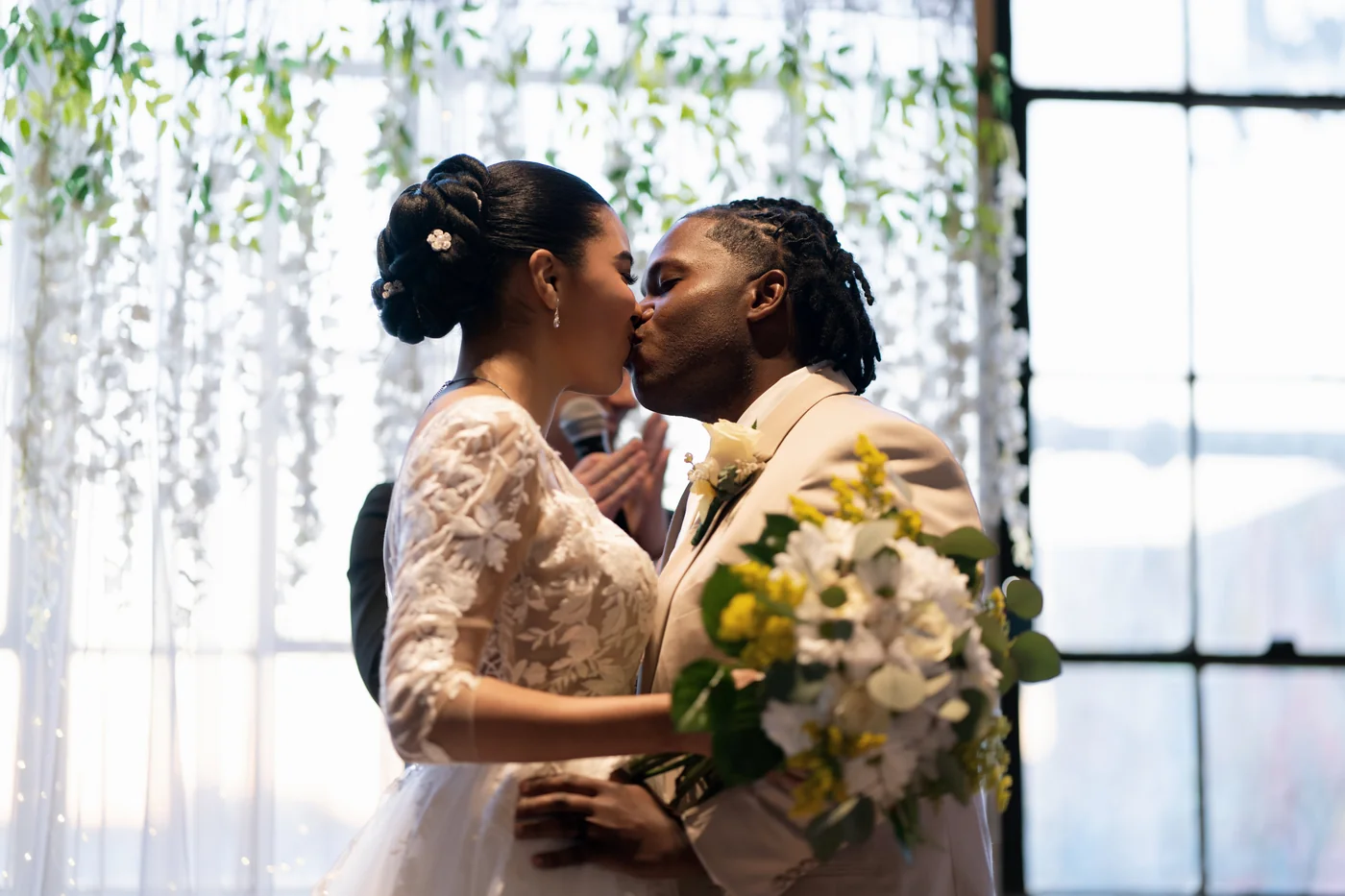 Sydney and Melvin on their wedding day